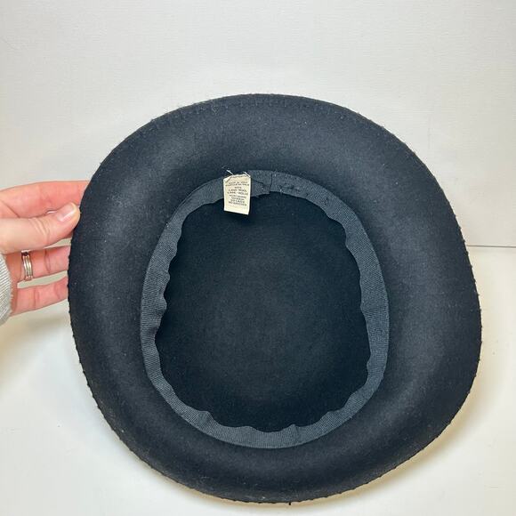 Vintage Classic Black Wool Hat Bowler Hat Made in Italy Hat Unisex - Picture 5 of 7